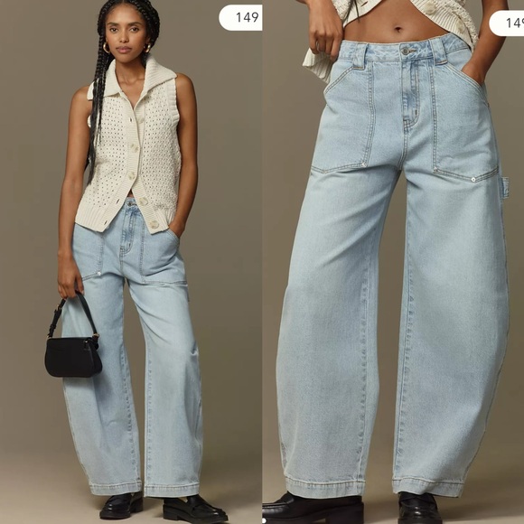 Avec Les Filles High-Rise Barrel Jeans